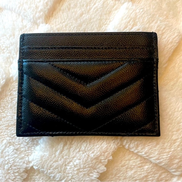 YSL Cassandre Matelassé Card Case in Grain de Poudre Leather - Picture 2 of 11